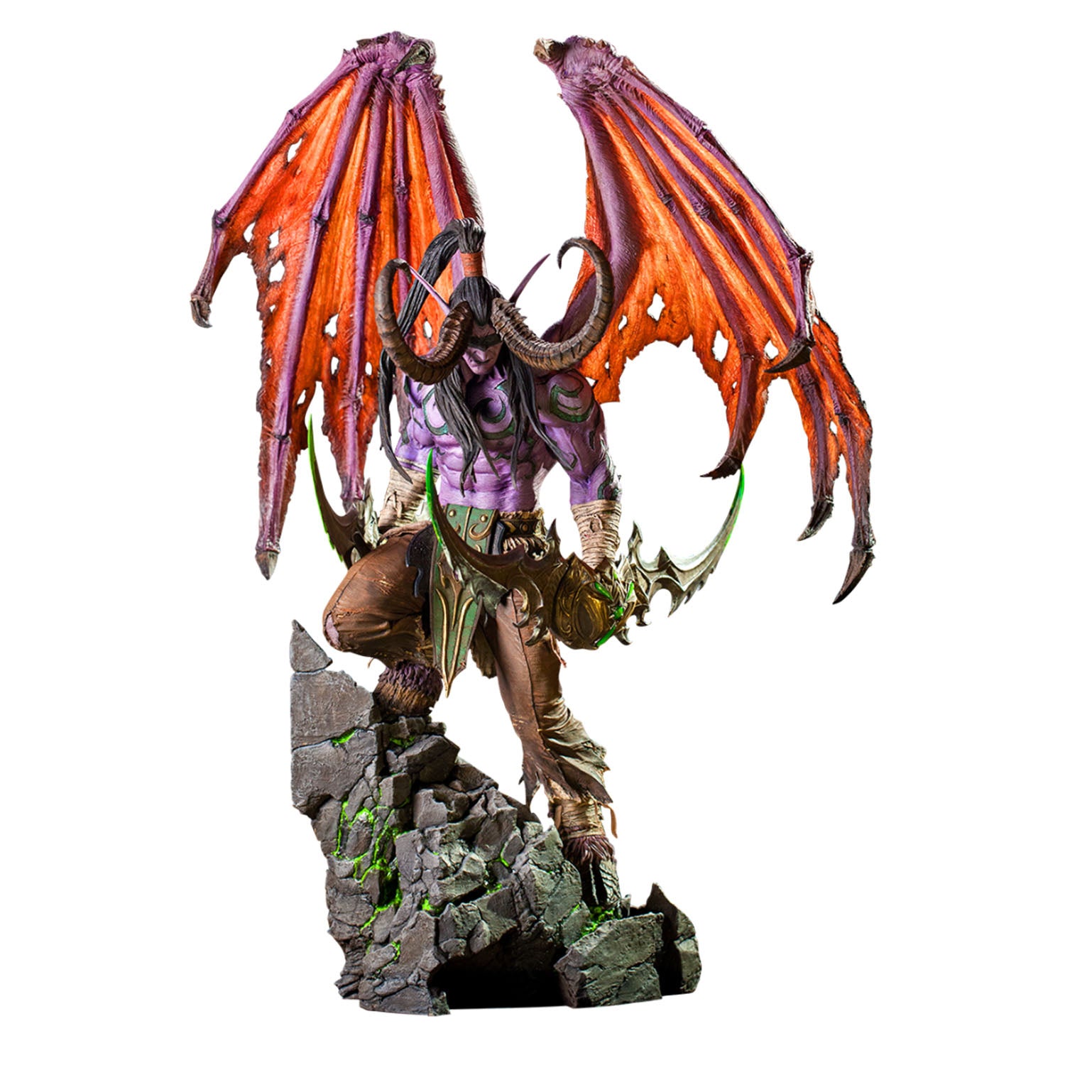 World of Warcraft Illidan 23" Premium Statue in Red - Front View