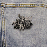 View of Diablo IV Collector's Pin on Jacket