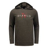 Diablo IV Grey Logo Hooded Long Sleeve T-Shirt - Front View