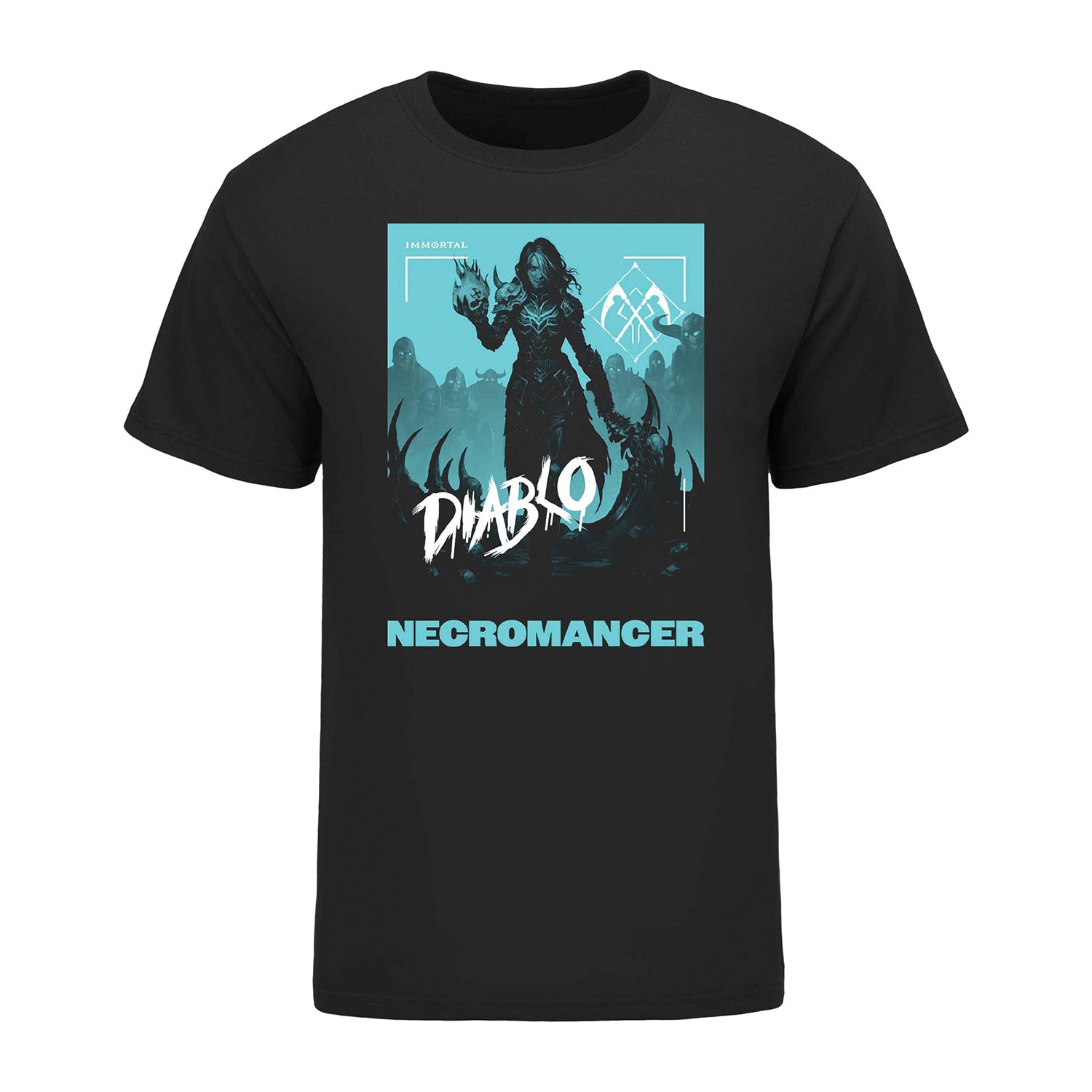 Diablo Immortal Necromancer High Contrast Black T-Shirt - Front View