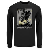 Diablo Immortal Crusader High Contrast Black Long Sleeve T-Shirt - Front View