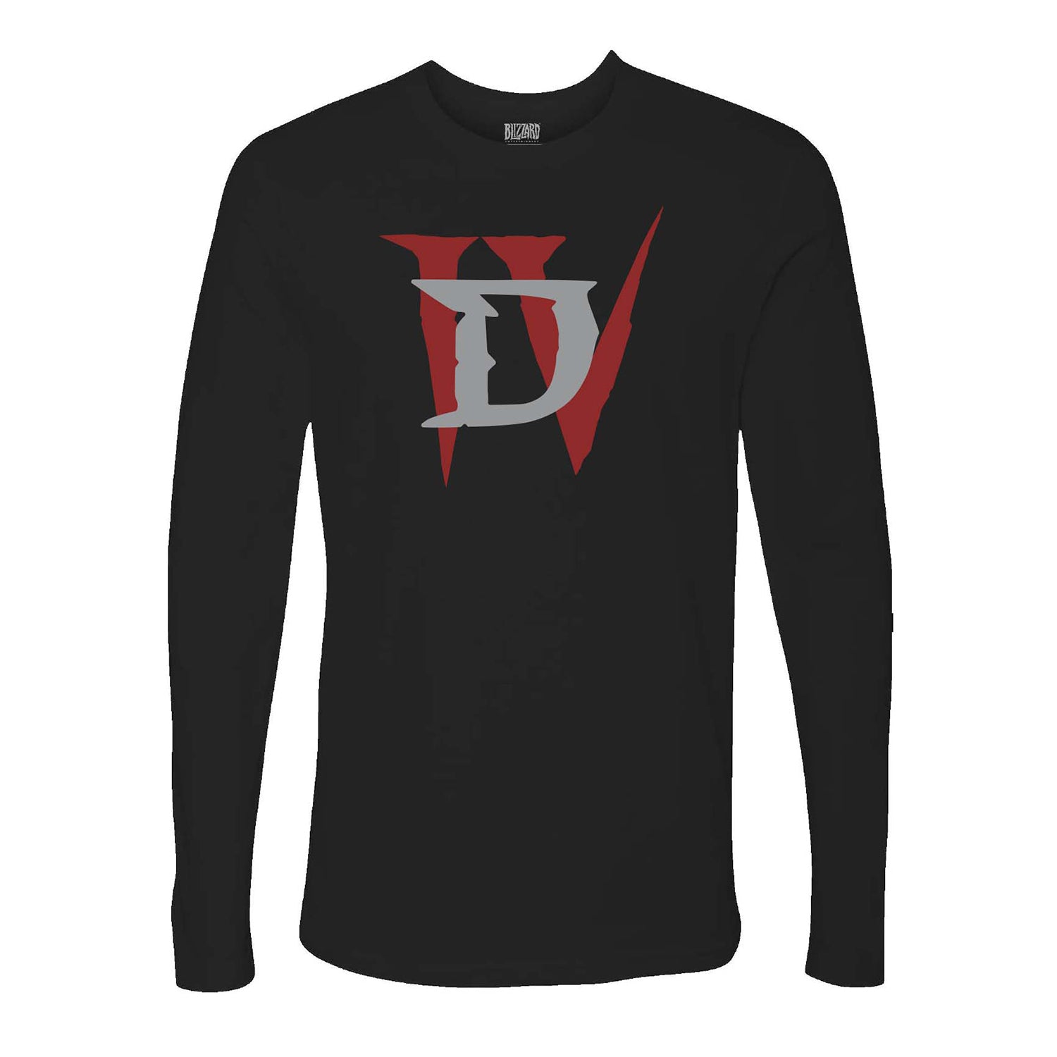Diablo IV Full Color Icon Logo Black Long Sleeve T-Shirt - Front View