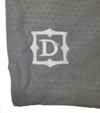 Diablo POINT3 Grey Shorts - "D" Logo Close Up View