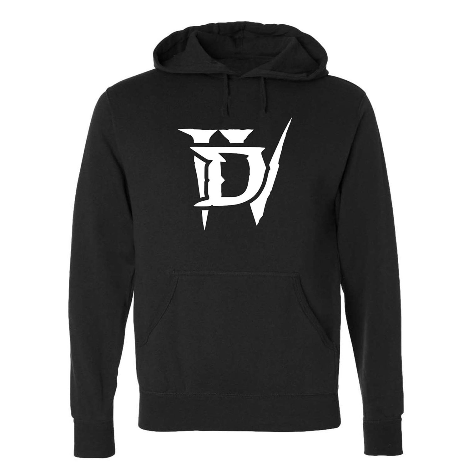 Diablo IV White Icon Logo Black Hoodie - Front View