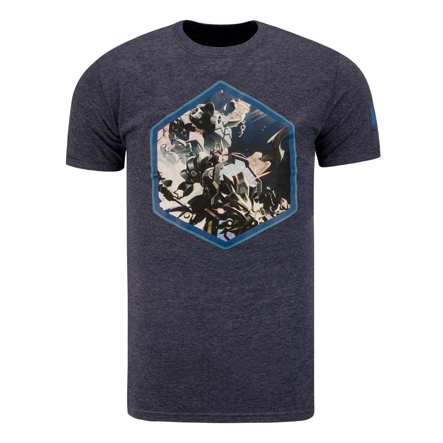 Heroes of the Storm Heathered Navy Hexagon T-Shirt - Front View