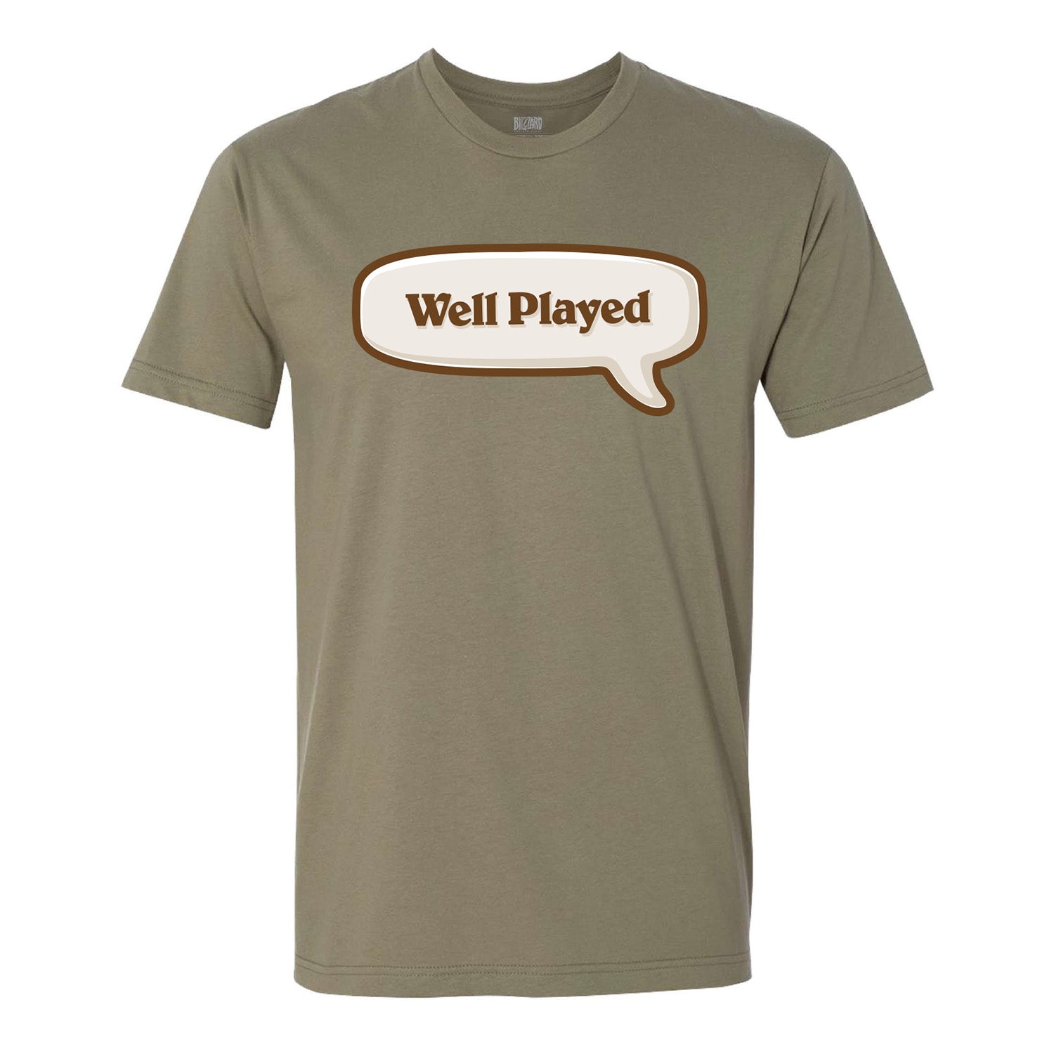 Hearthstone Well Played T-Shirt - Front View Olive Green Version