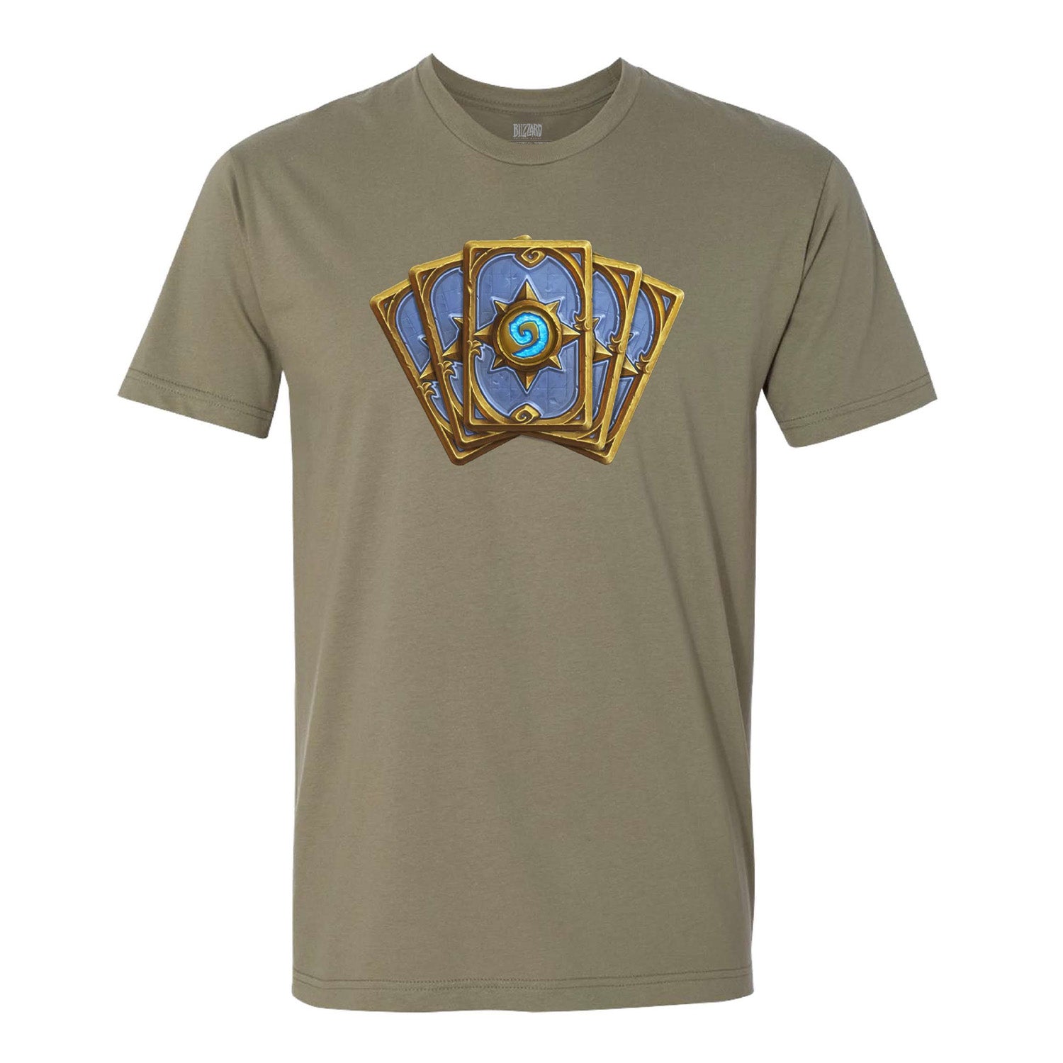 Hearthstone Cards Icon T-Shirt - Front View Olive Green Version