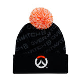 Overwatch 2 Black Pom Beanie - Front View