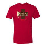 Overwatch 2 Mercy Cross Heroes Never Die Red T-Shirt - Front View