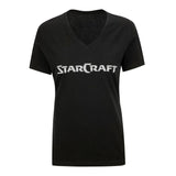StarCraft Women's Black Logo V-Neck T-Shirt - Front View