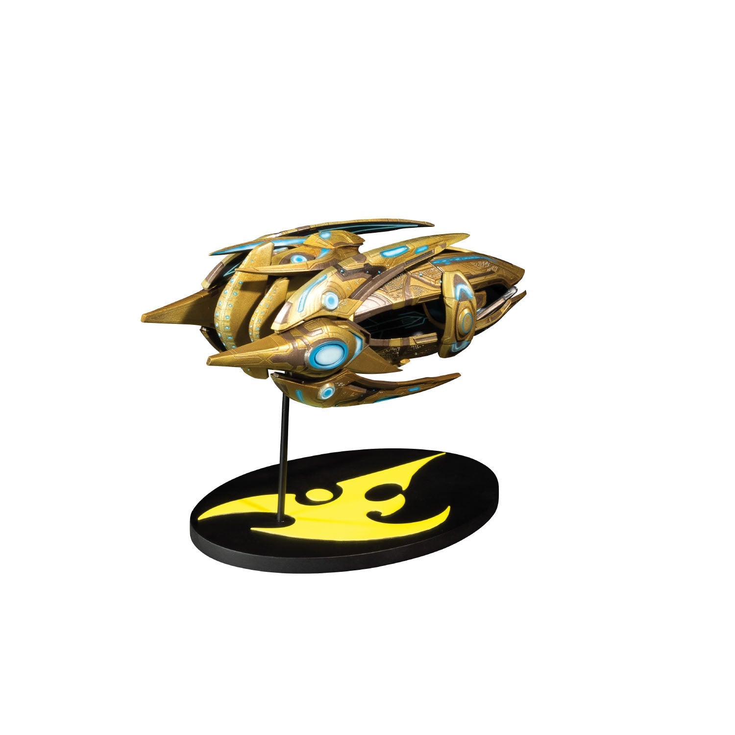StarCraft Protoss Carrier Ship 7" Replica in Gold - Back Right View
