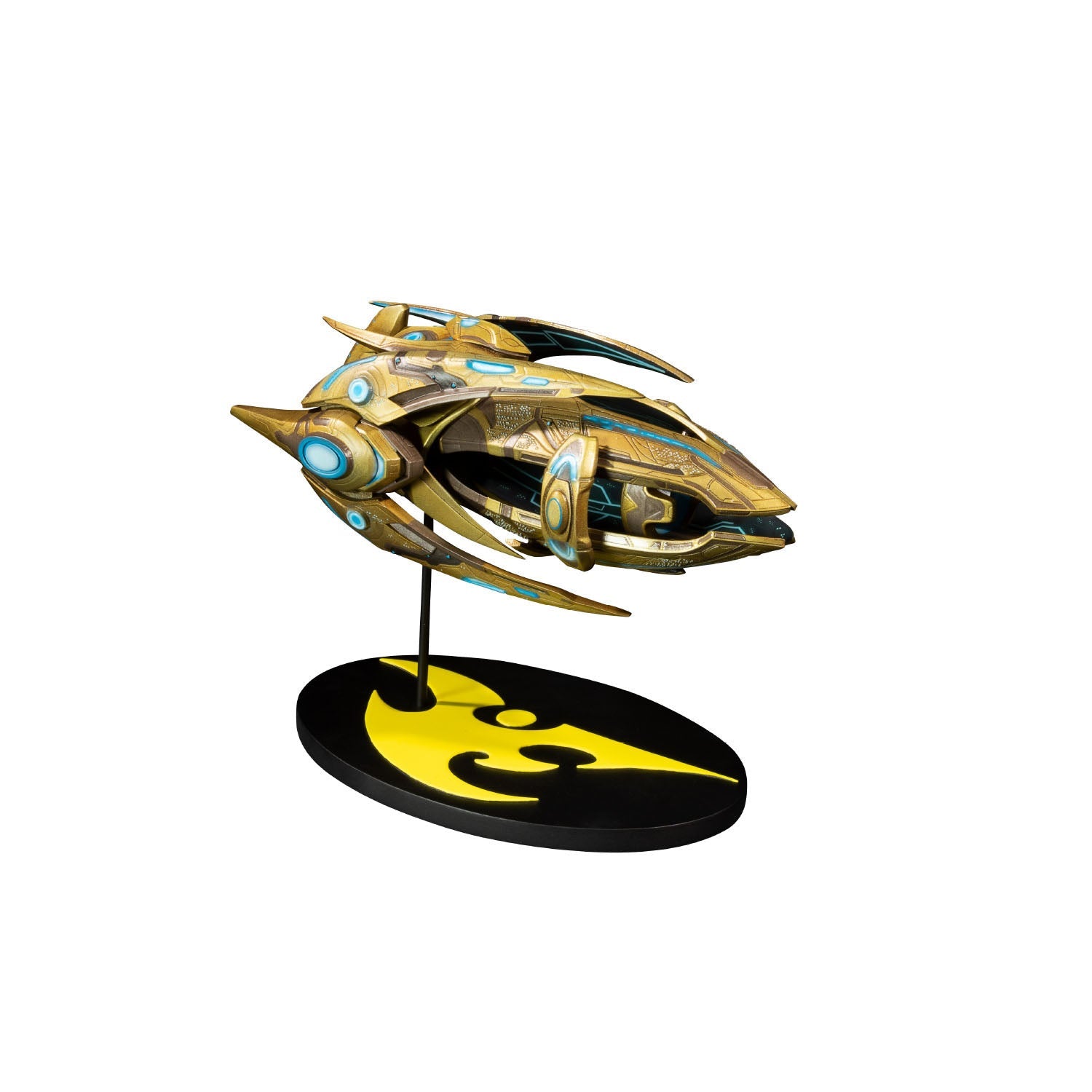 StarCraft Protoss Carrier Ship 7" Replica in Gold - Front Right View