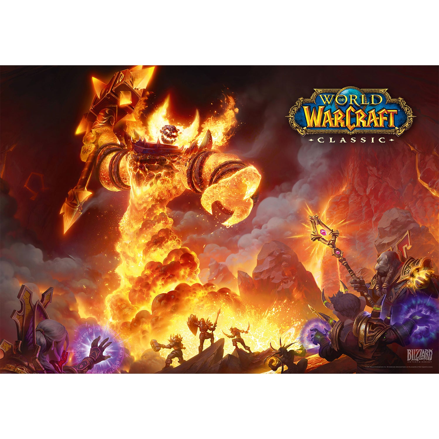 World of Warcraft: Classic Ragnaros 1000 Piece Puzzle in Red - Full View