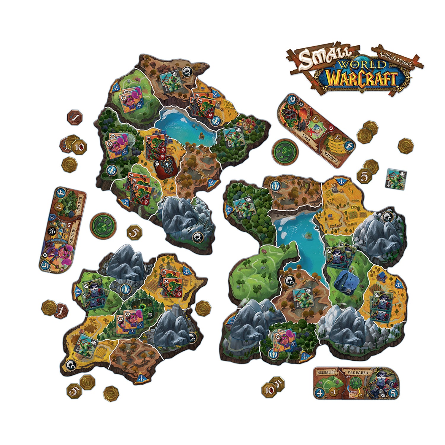 Small World of Warcraft Board Game in Blue - Aerial View