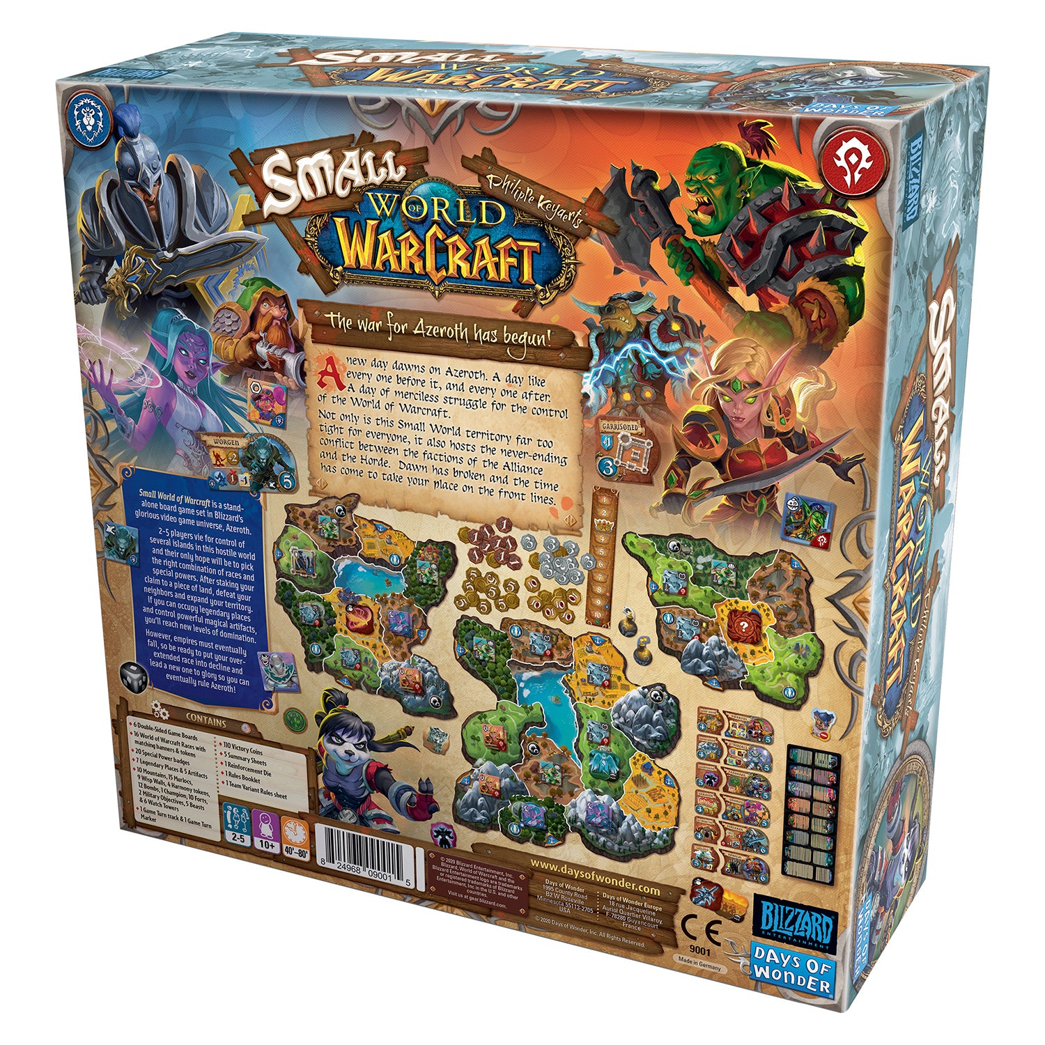 Small World of Warcraft Board Game in Blue - Back View