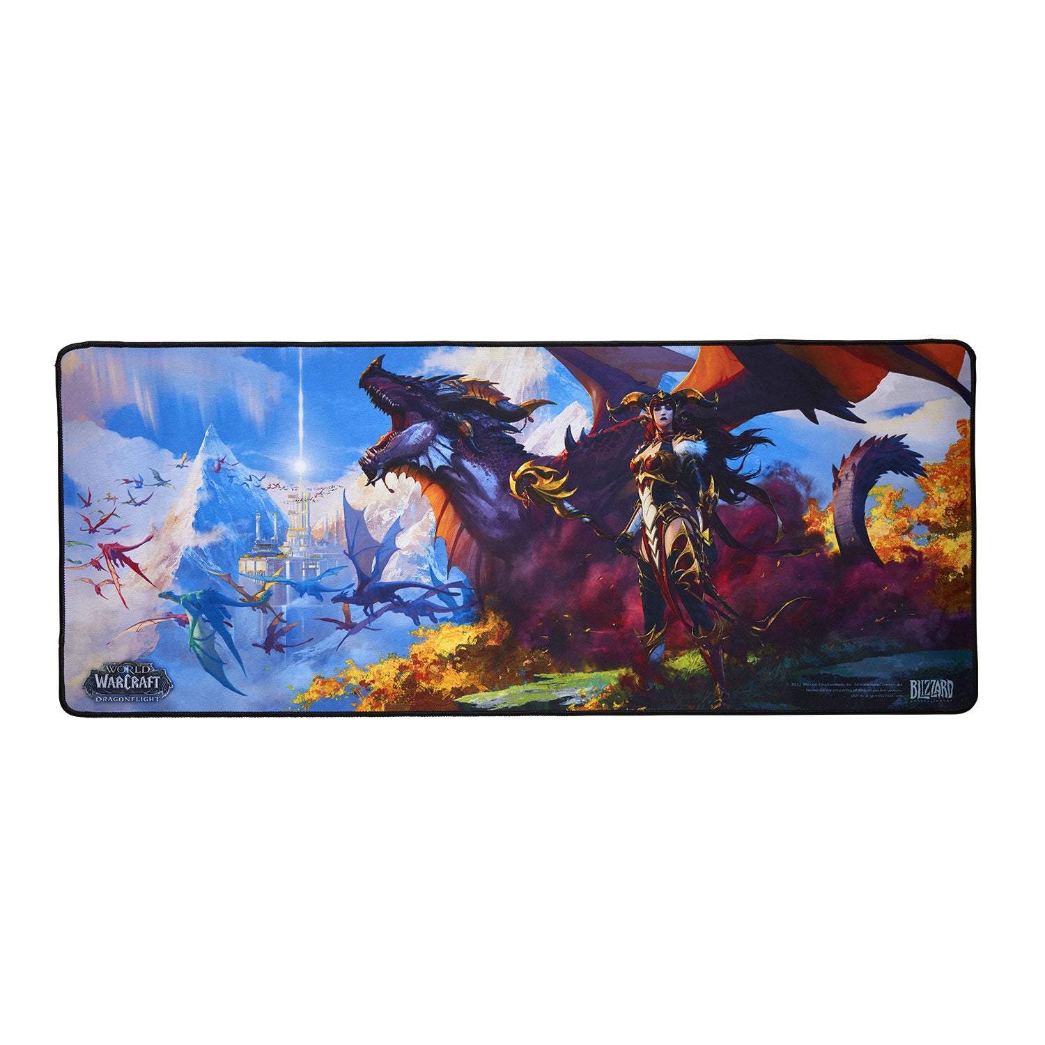 World of Warcraft Dragonflight Gaming Desk Mat - Front View